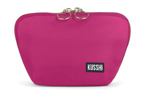 Kusshi Everyday Makeup Bag- Bright Pink/Turquoise