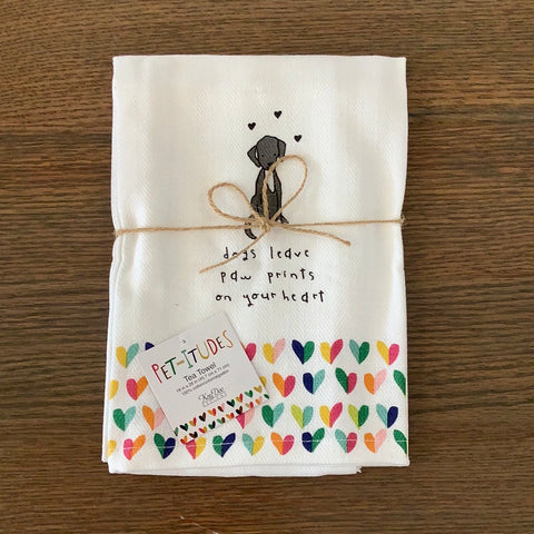 Dogs leave paw prints on your heart towel