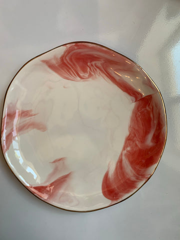 Coral Ceramic marble plates