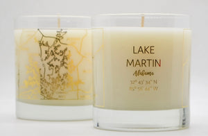 Gold Lake Martin in Clear Glass Candle