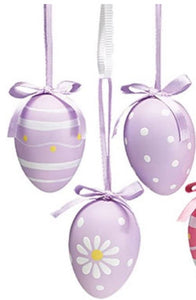 Purple Painted Easter Egg Ornaments  - set of 12