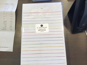 Multi stripe note pad