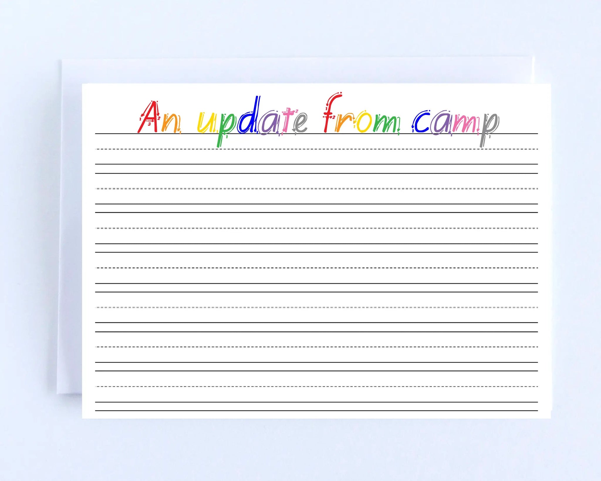 Rainbow Lettering Camp Notecards 10ct