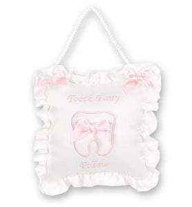 White Satin and Pink Tooth Fairy Pillow