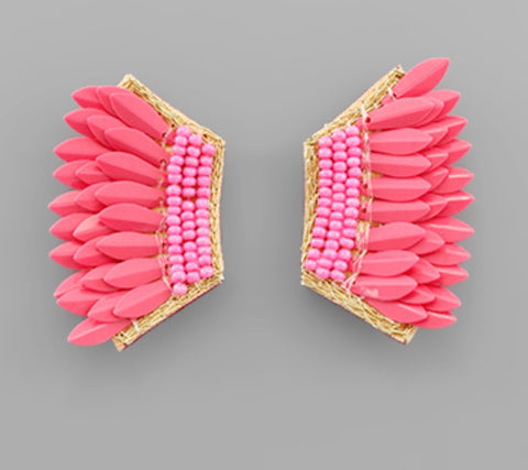 Hot Pink Wing Earrings