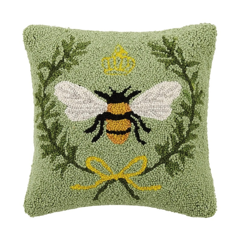 Queen Bee Green Hook Pillow