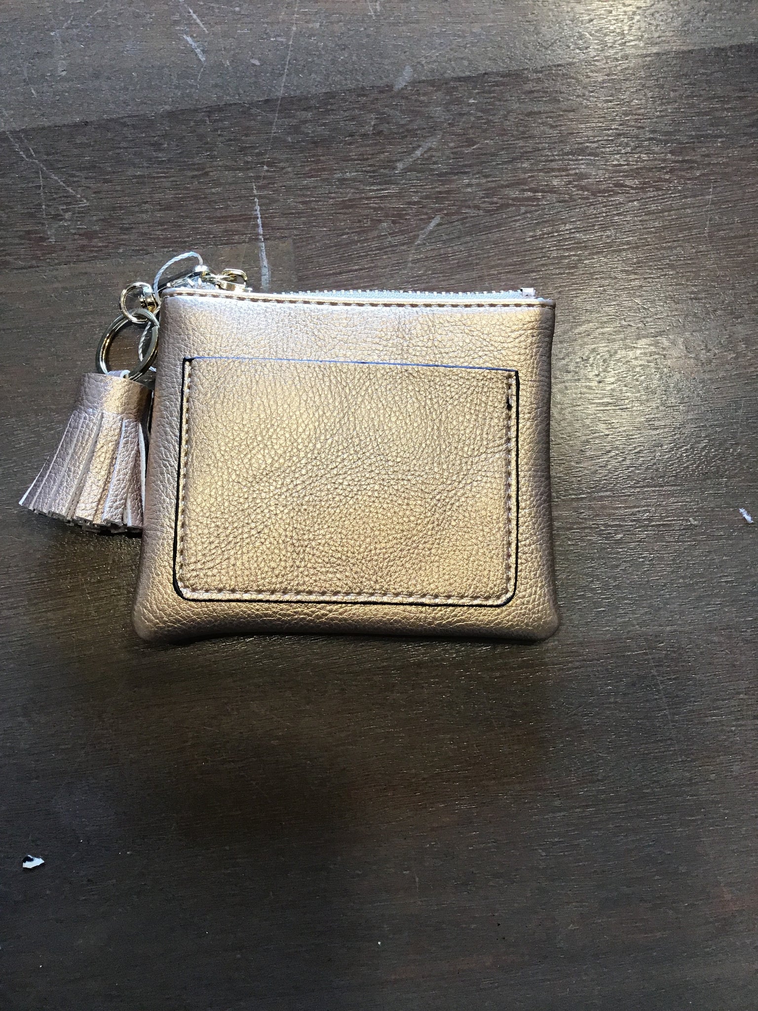 Rose gold leather wallet