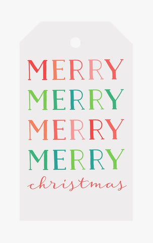 Red and Green “MERRY” Gift Tag