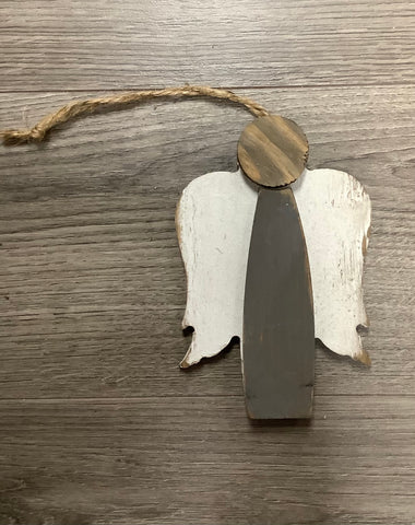 Angel/ Gray Wooden Ornament