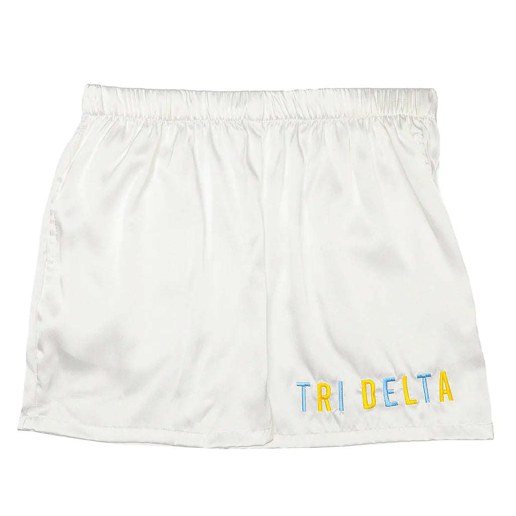 Small Tri Delta Satin Sleep Short