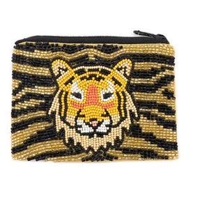 Tiger Beaded Pouch