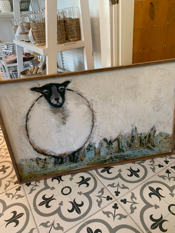 Sheep framed canvas (39.75 x 24.5)