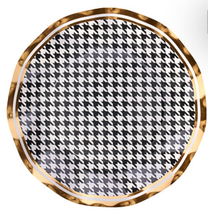 Scalloped Houndstooth Paper Salad Plates