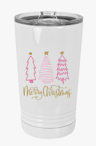 Pink Christmas Trees Insulated Tumbler