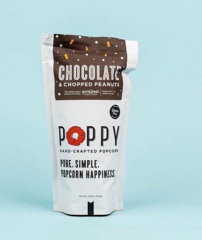 Poppy Popcorn Chocolate and Chopped Peanuts