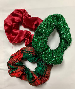 Trio of Christmas Hair Scrunchies