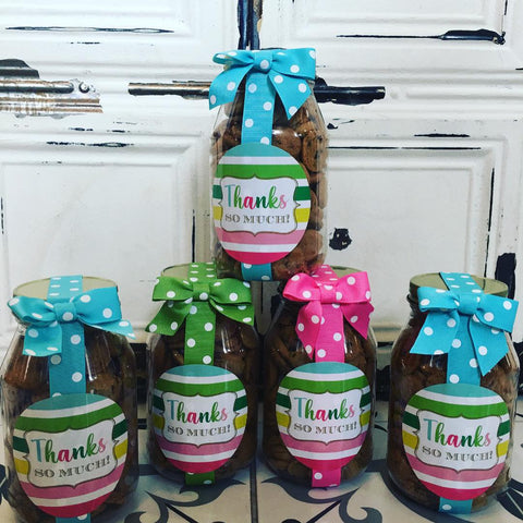 Thanks so much cookie in a large jar