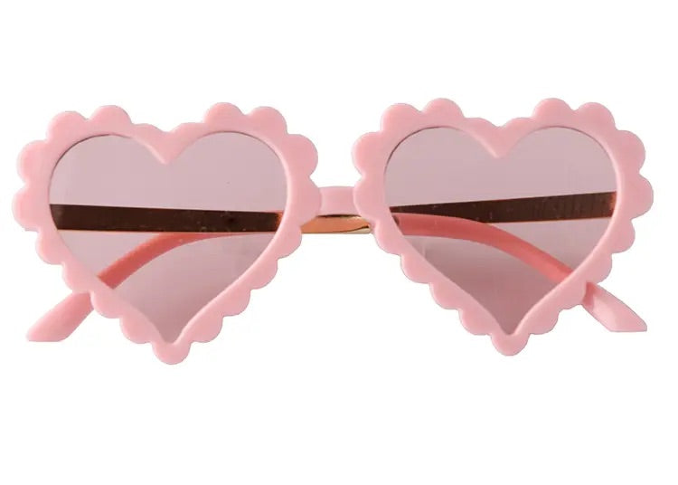 Pink Scalloped Heart Sunglasses