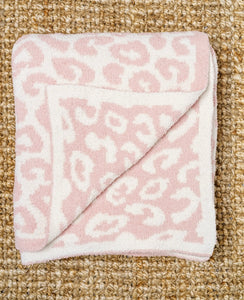 Pink Microfiber Leopard Print Throw