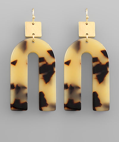 Tortoise Acrylic Arch Earrings