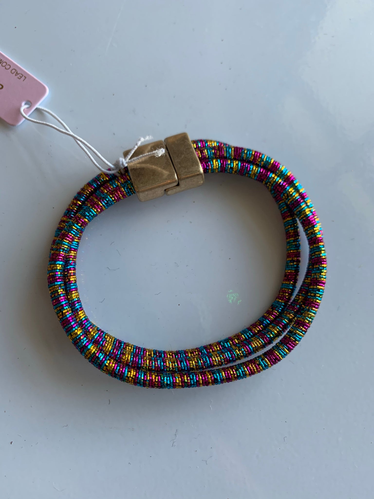 Multicolored 3 Strand Wrap Bracelet