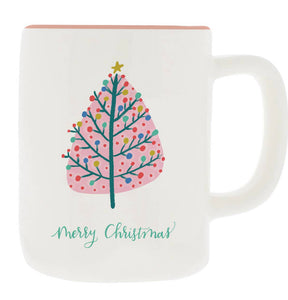 Pink Christmas tree mug