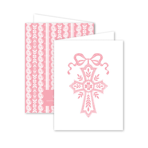Pink cross Dogwood Hill Set of Cards (8)