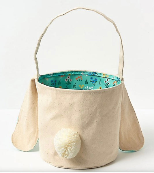 Floral Canvas Bunny Basket