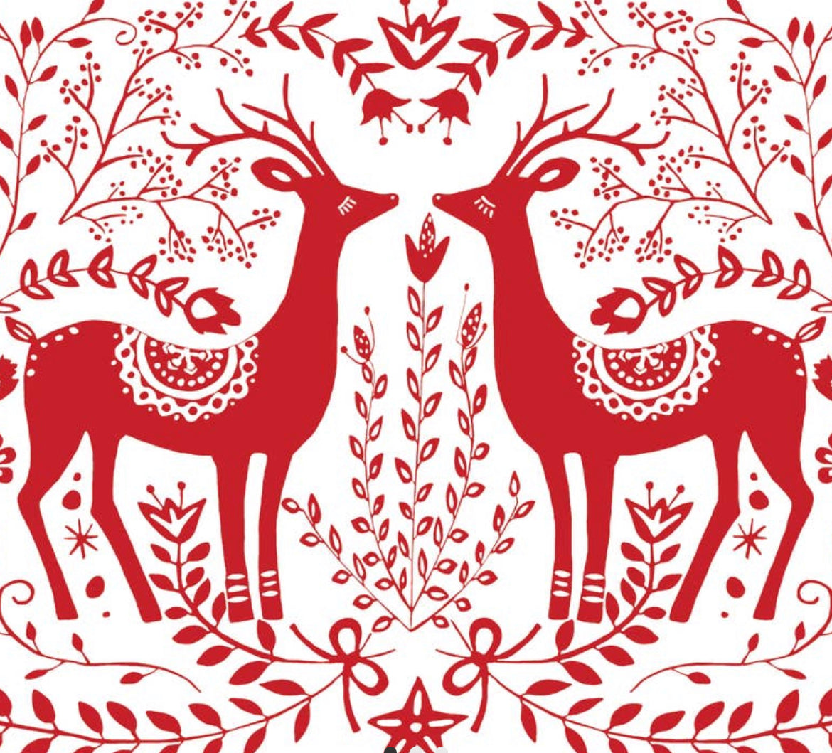 Reindeer paper red placemats