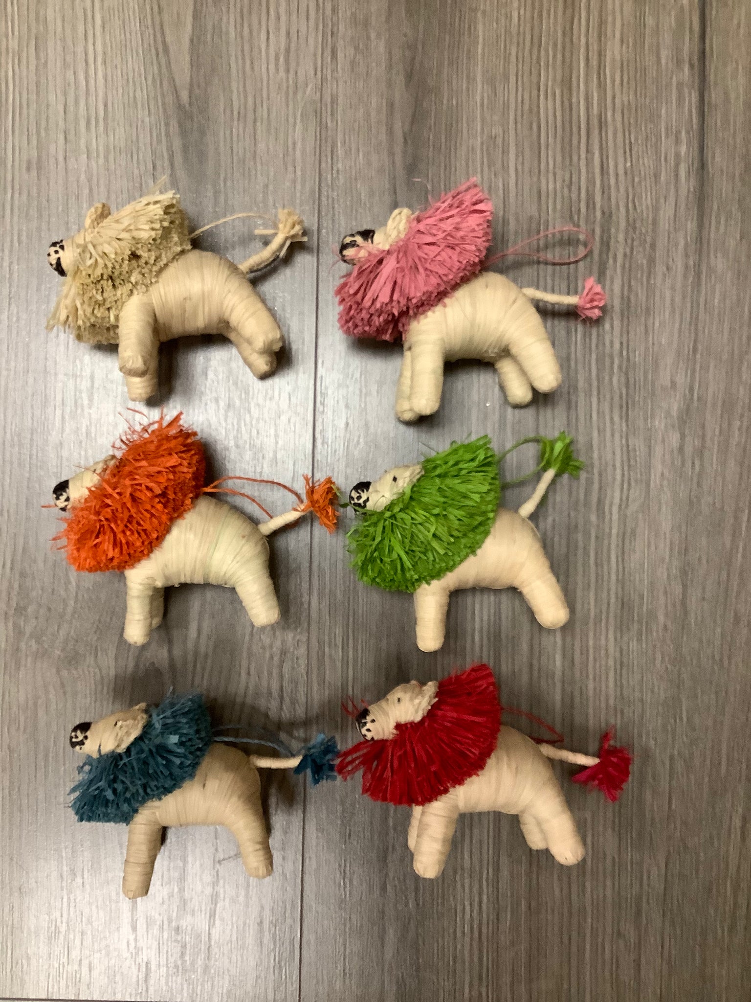 Green Raffia Lion Ornament