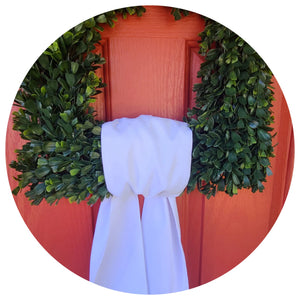 Weather-Resistant White Wreath Sash