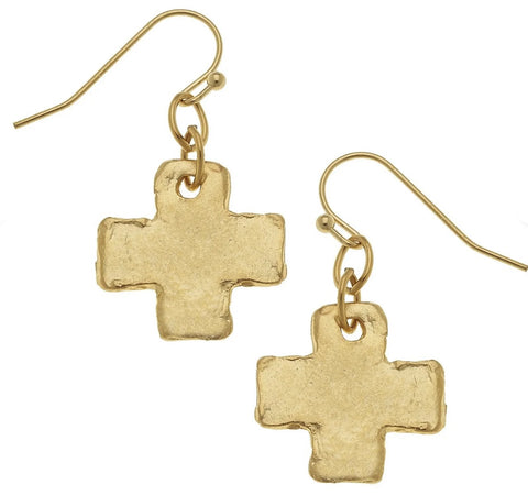 Susan Shaw Gold Cross Earrings 1510cg