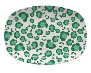 ClaireBella Green Leopard Melamine Platter