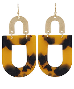 Tortoise Arch Geometric Earrings