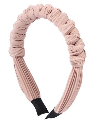 Braided Satin Headband-Taupe