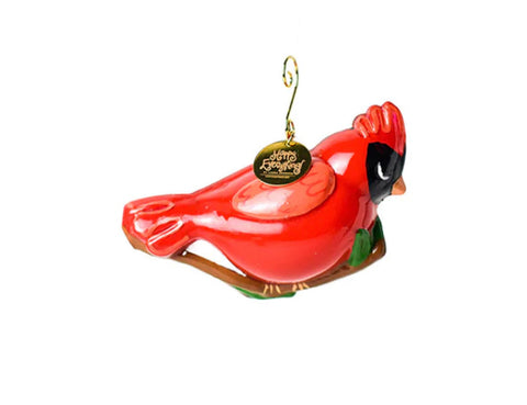 Red bird glass ornament