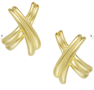 Susan Shaw Gold X Earrings