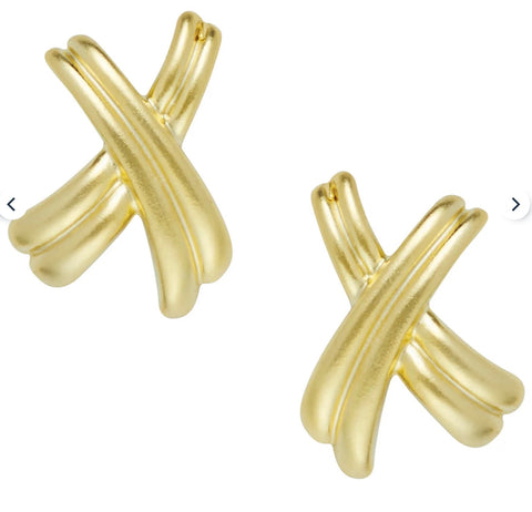 Susan Shaw Gold X Earrings