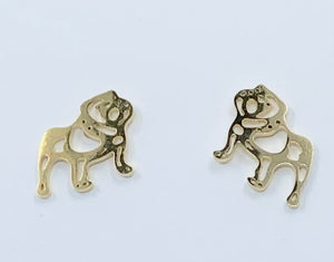 Gold Bulldog Earrings