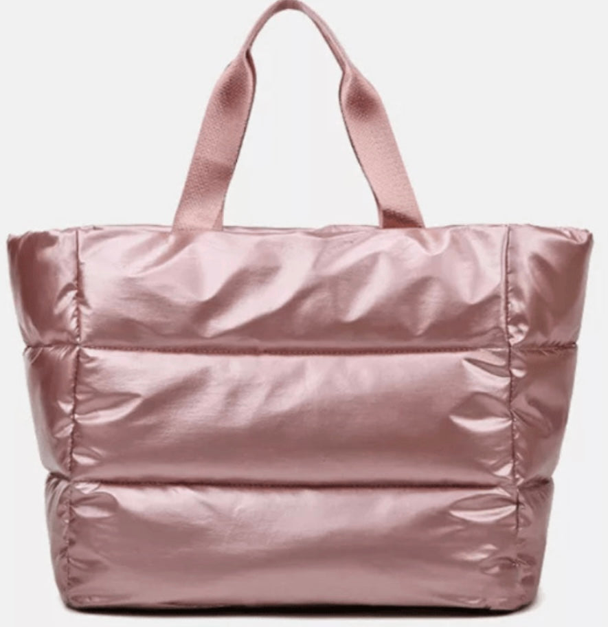 Prenelove Puffer Large Tote- Metallic Pink – The Cottage Basket