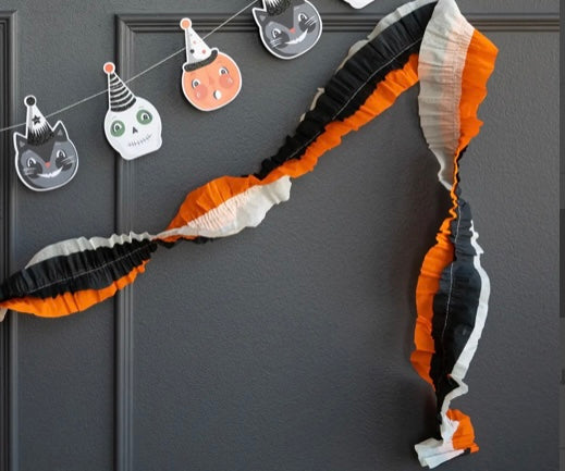 Orange, Black, Cream Crepe Festoon