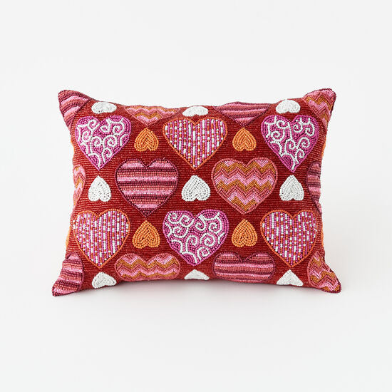 Beaded Heart Pillow