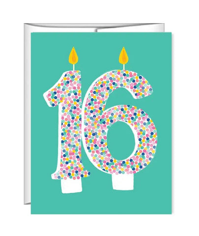 16 Candle Birthday Card