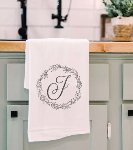 Monogram Tea Towel- Letter “J”