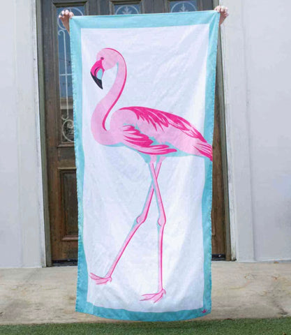 Flamingo Microfiber Beach Towel