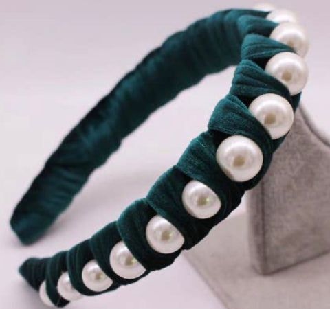 Green pearl headband