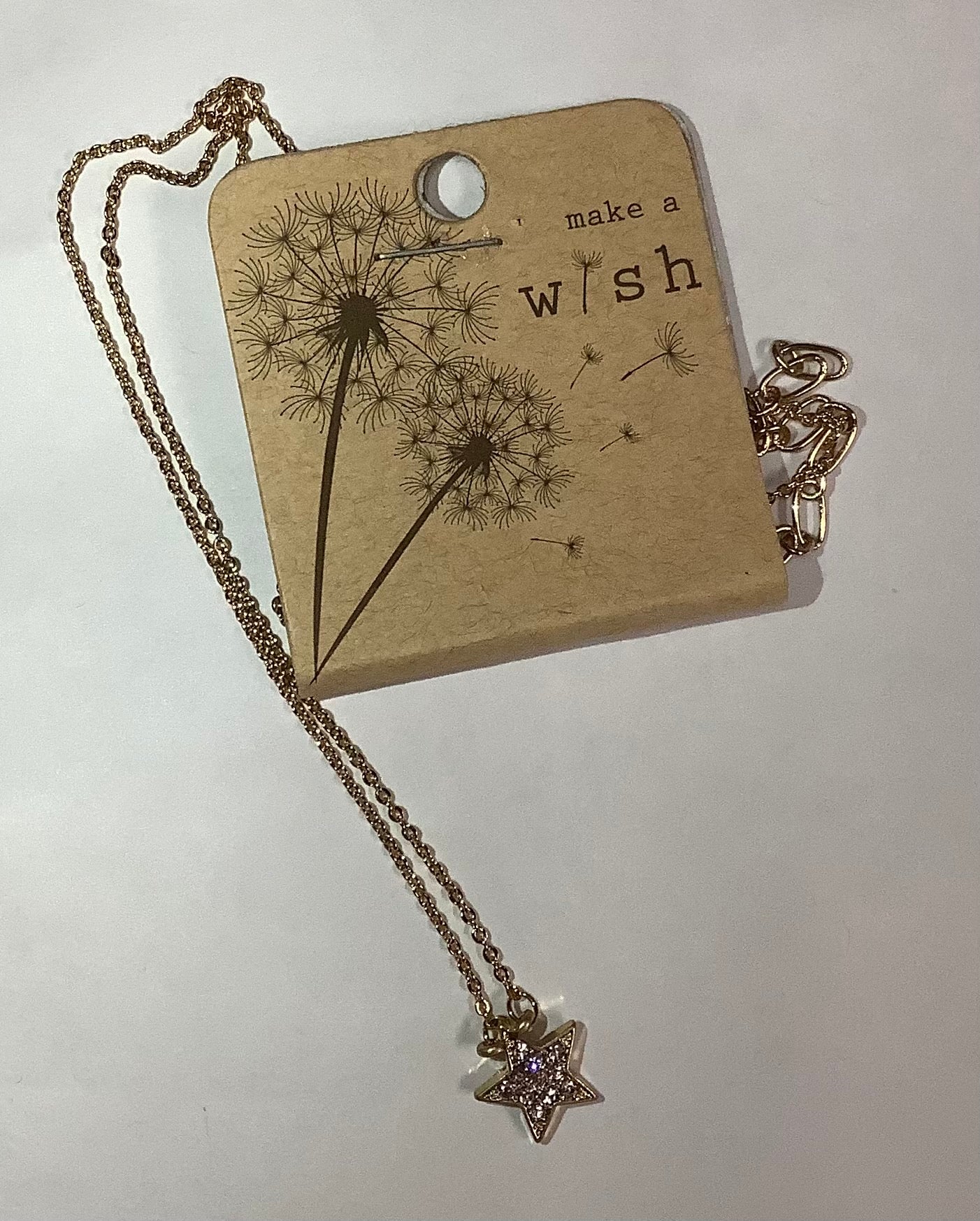 Cubic Zirconia Gold Star Necklace