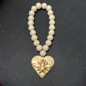 Bee/gold cross prayer beads