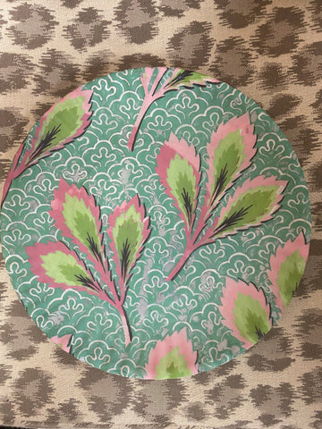 Melamine set of 4 Green and Pink Pattern