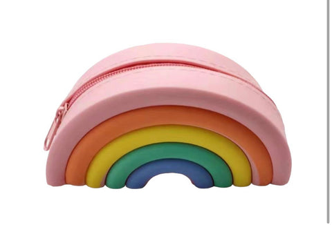 Tiny rainbow silicon kids purse